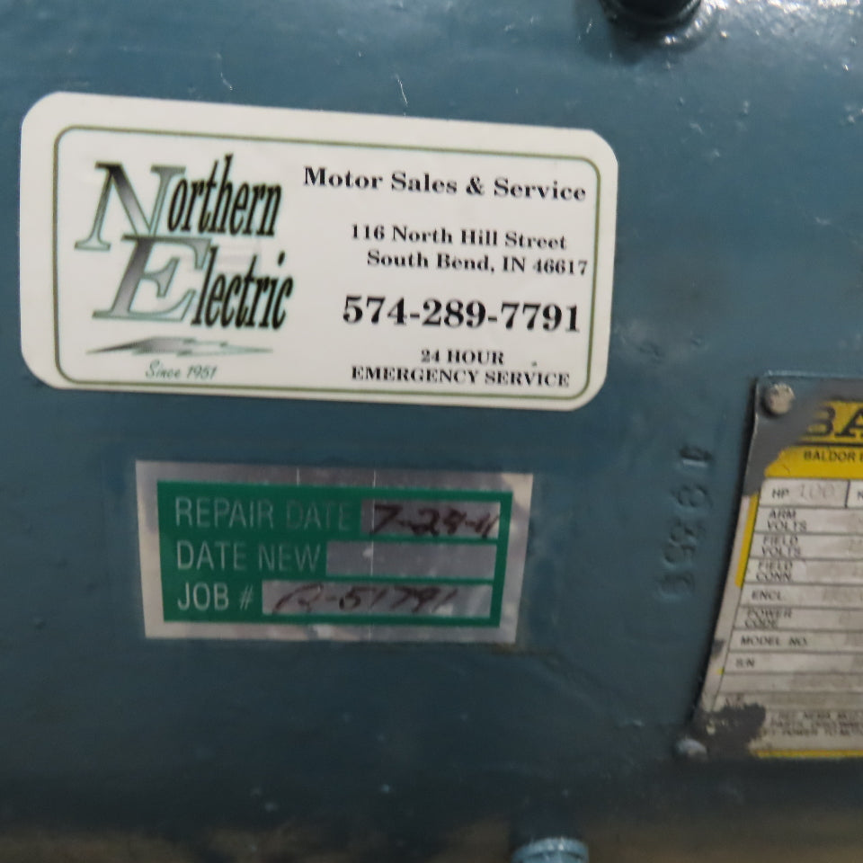 Baldor D50400P 100Hp 500V DC Stab Wound DC Motor AD368AT 1750RPM No Brushes