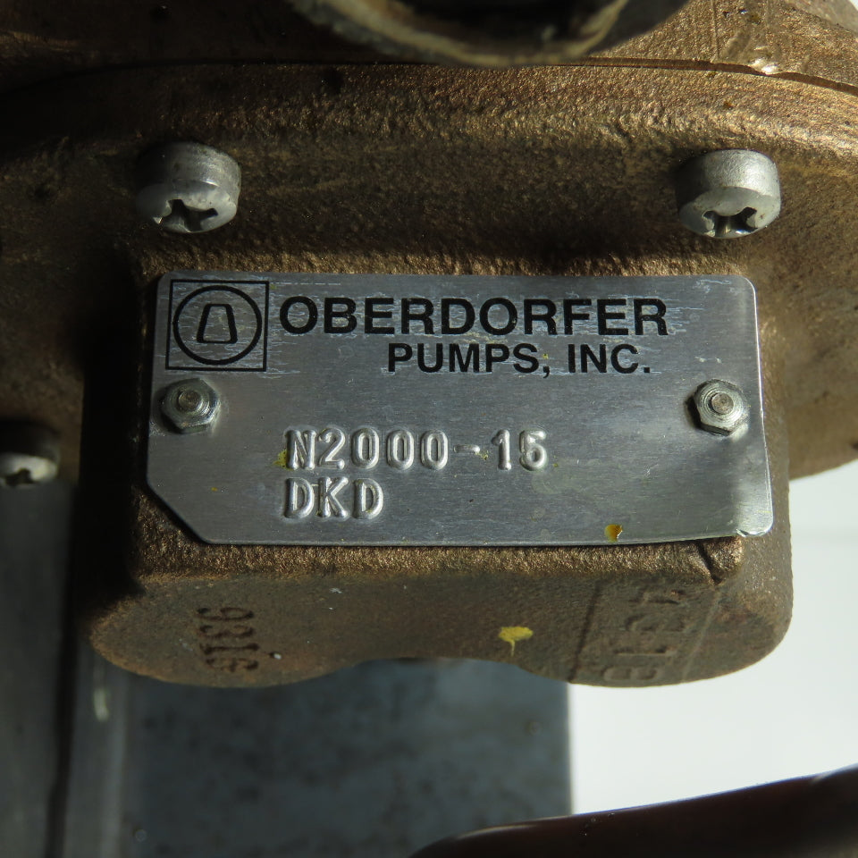 Oberdorfer Pumps, Inc. N1000 N2000-15 Dual Gear Pump Assembly on Plate