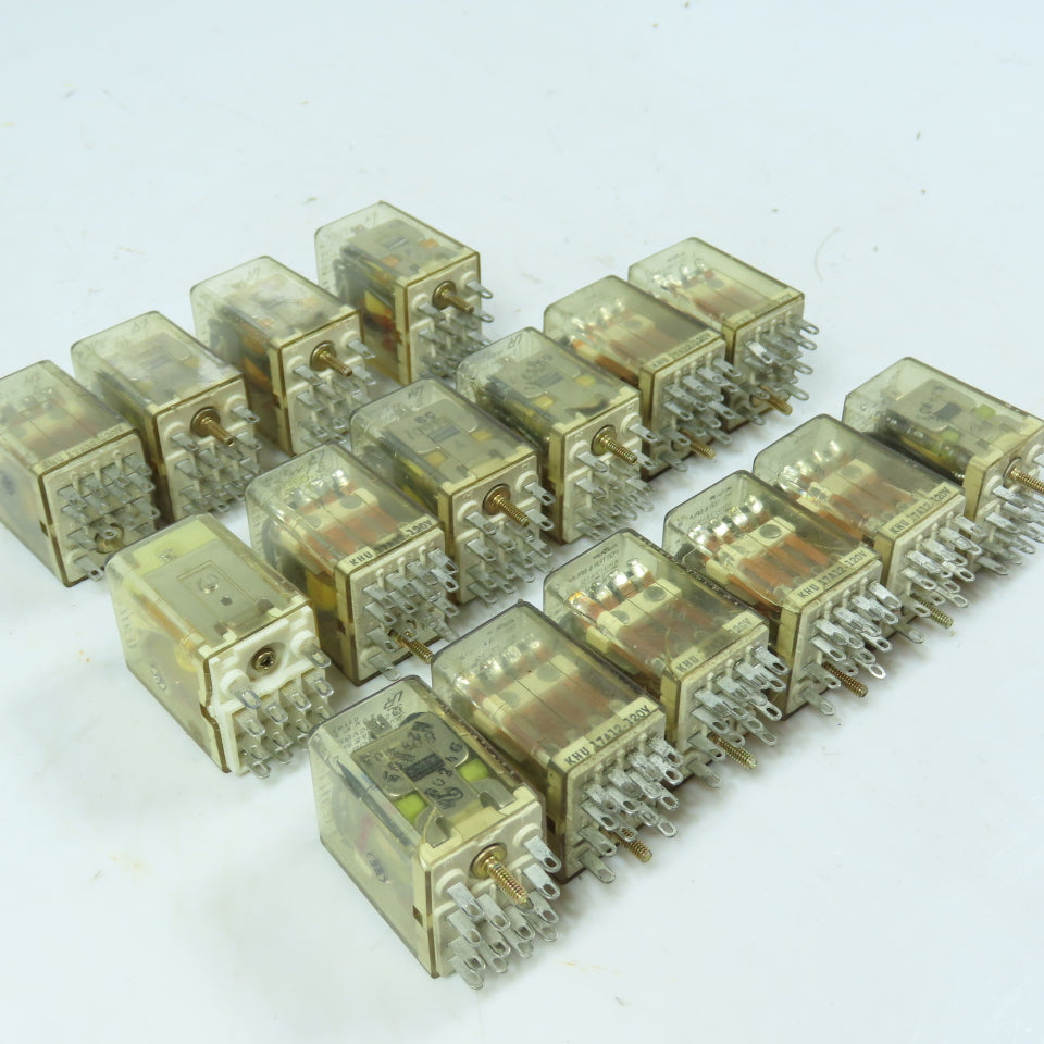 Potter & Brumfield KHU-17A12 GP Relays 4PDT 120VAC Coil 3A Plug-In Lot of 16