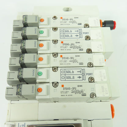 Smc SY5140-5FU SY5445-5FU Solenoid Valve Manifold Block Assembly 0.7MPa 24VDC