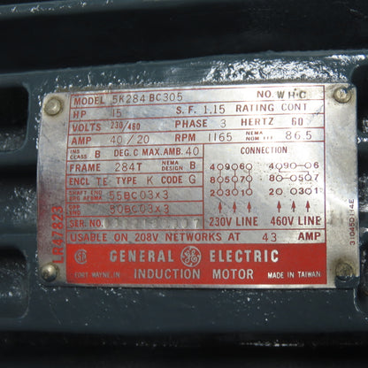 General Electric 5K284BC305 15HP Electric Motor 230/460V 3PH