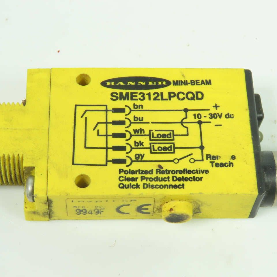 Banner SME312LPCQD Mini-Beam Retroreflective Sensor 10-30VDC