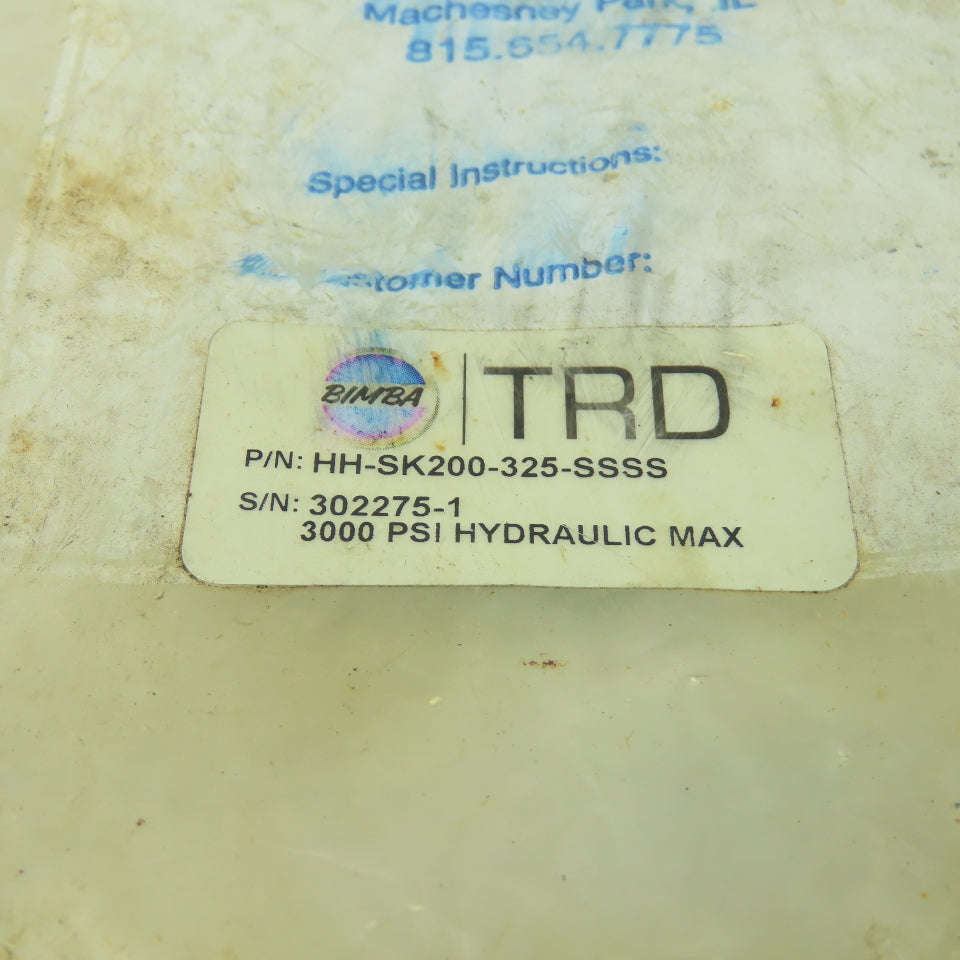Bimba 302275-1 HH-SK200-325-SSSS TRD Hydraulic Cylinder Seal Kit 3000 PSI