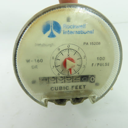 Rockwell International W-160 DR Meter Register Totalizer Cubic Feet