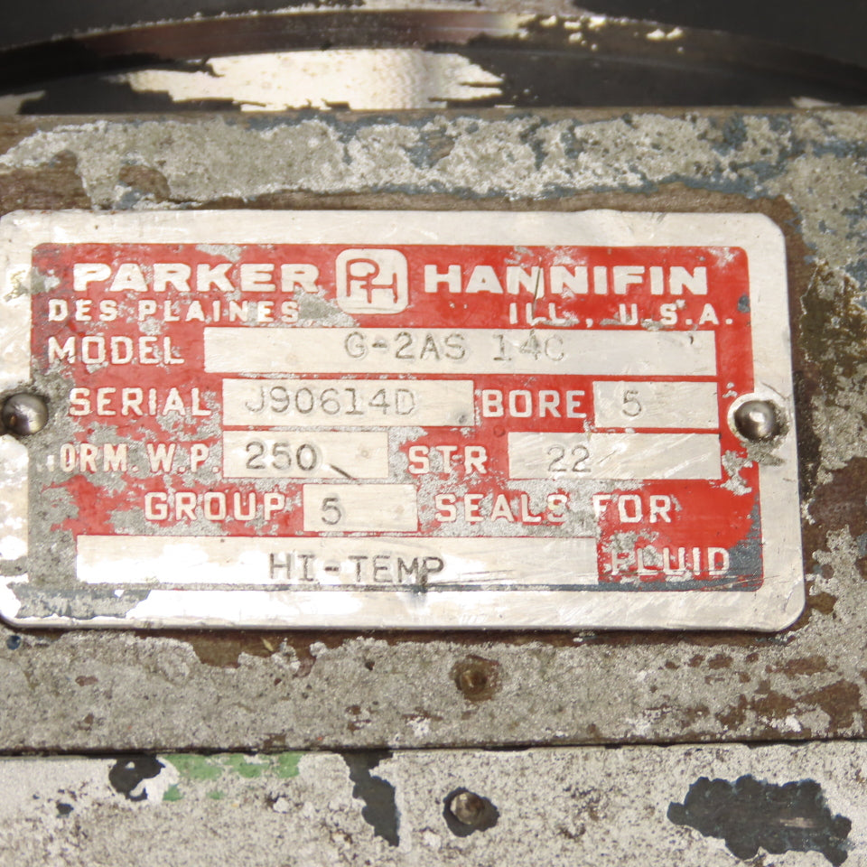 Parker Hannifin G-2AS 14C Air Cylinder 5" Bore x 22" Stroke 250 PSI Max