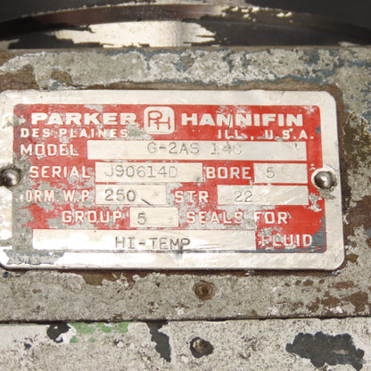 Parker Hannifin G-2AS 14C Air Cylinder 5" Bore x 22" Stroke 250 PSI Max