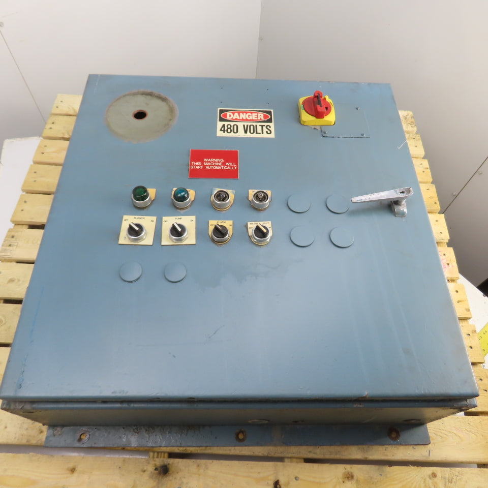 30" x 30" x 8" Electrical Enclosure Control Panel W/Switches Lights & Backplate