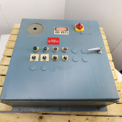 30" x 30" x 8" Electrical Enclosure Control Panel W/Switches Lights & Backplate