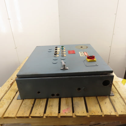 30" x 30" x 8" Electrical Enclosure Control Panel W/Switches Lights & Backplate