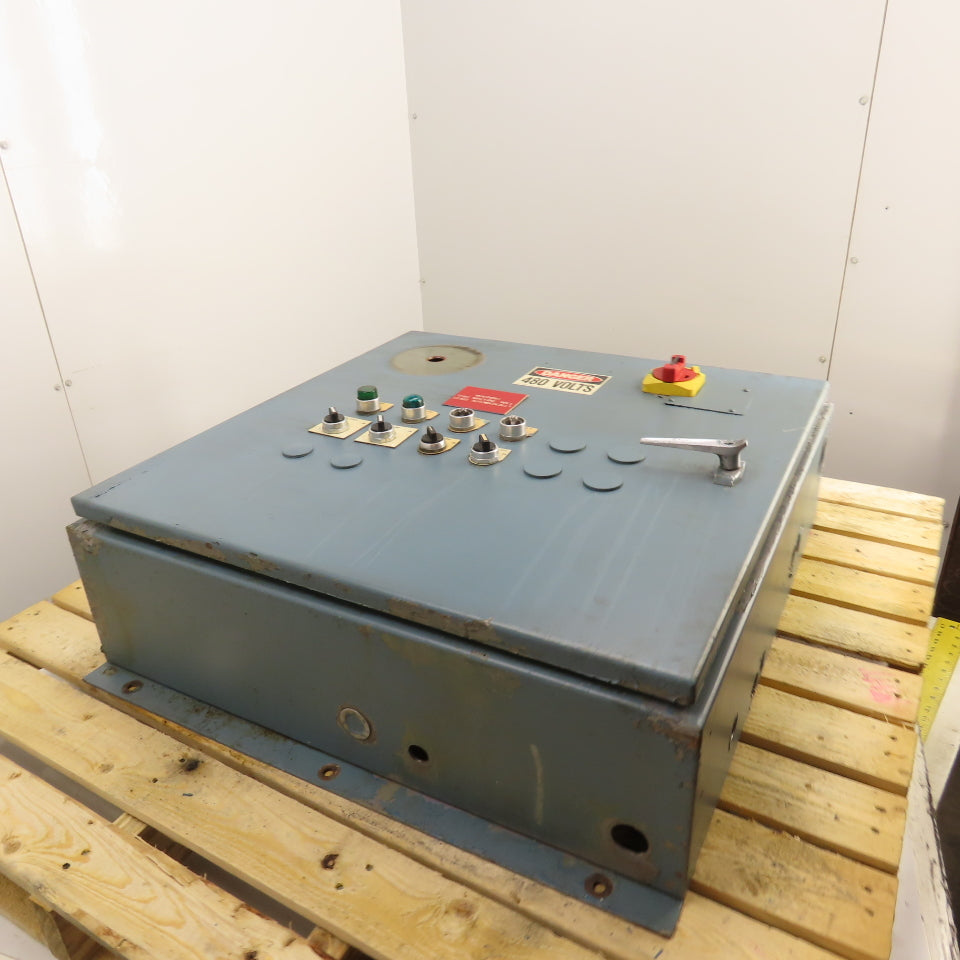 30" x 30" x 8" Electrical Enclosure Control Panel W/Switches Lights & Backplate