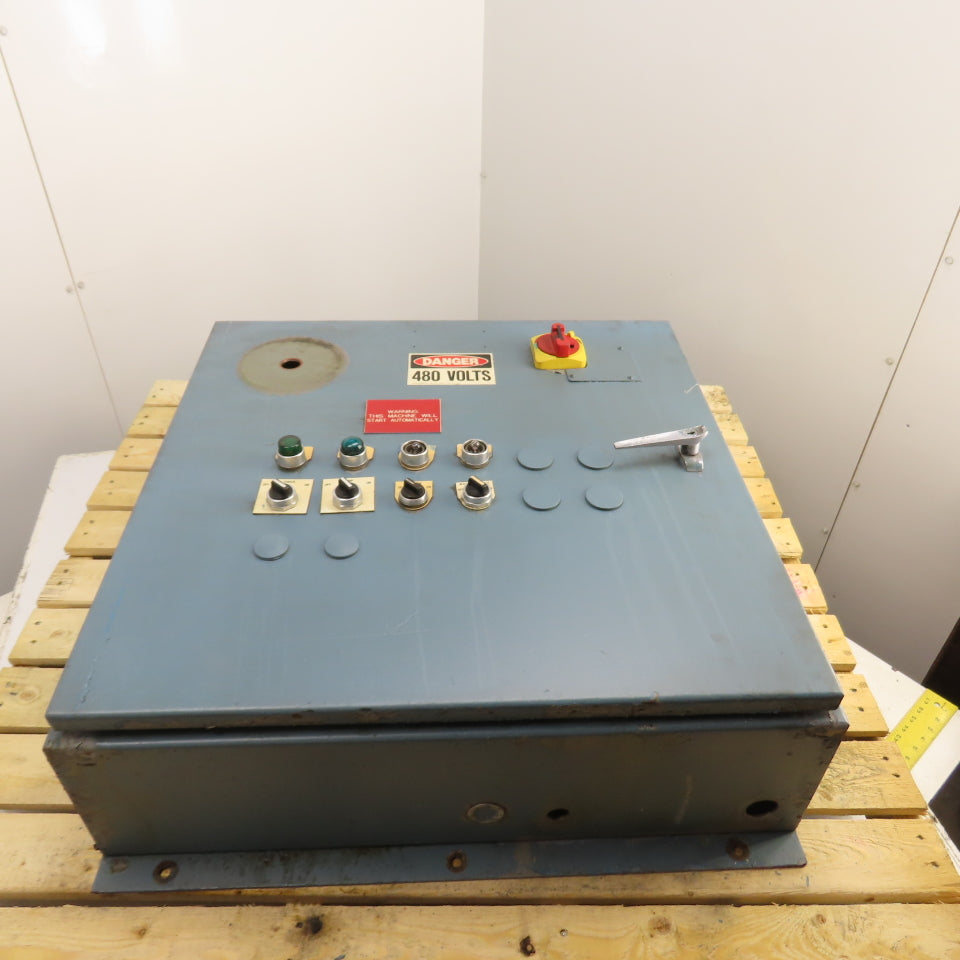 30" x 30" x 8" Electrical Enclosure Control Panel W/Switches Lights & Backplate