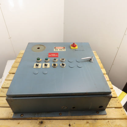 30" x 30" x 8" Electrical Enclosure Control Panel W/Switches Lights & Backplate