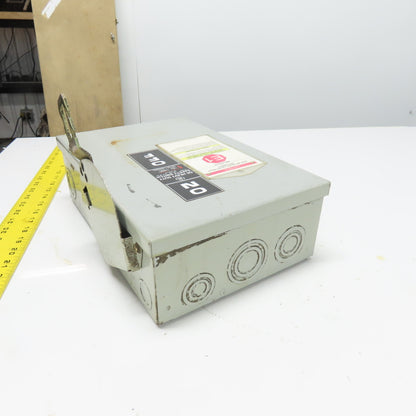 GE General Electric TH3361 30A Heavy Duty Fused Safety Disconnect Switch 600V