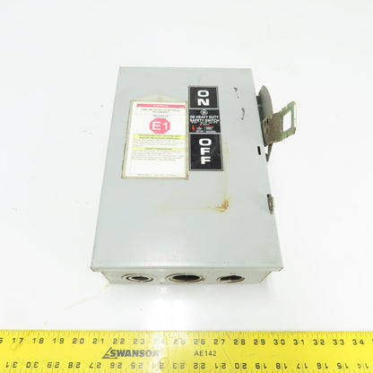 GE General Electric TH3361 30A Heavy Duty Fused Safety Disconnect Switch 600V