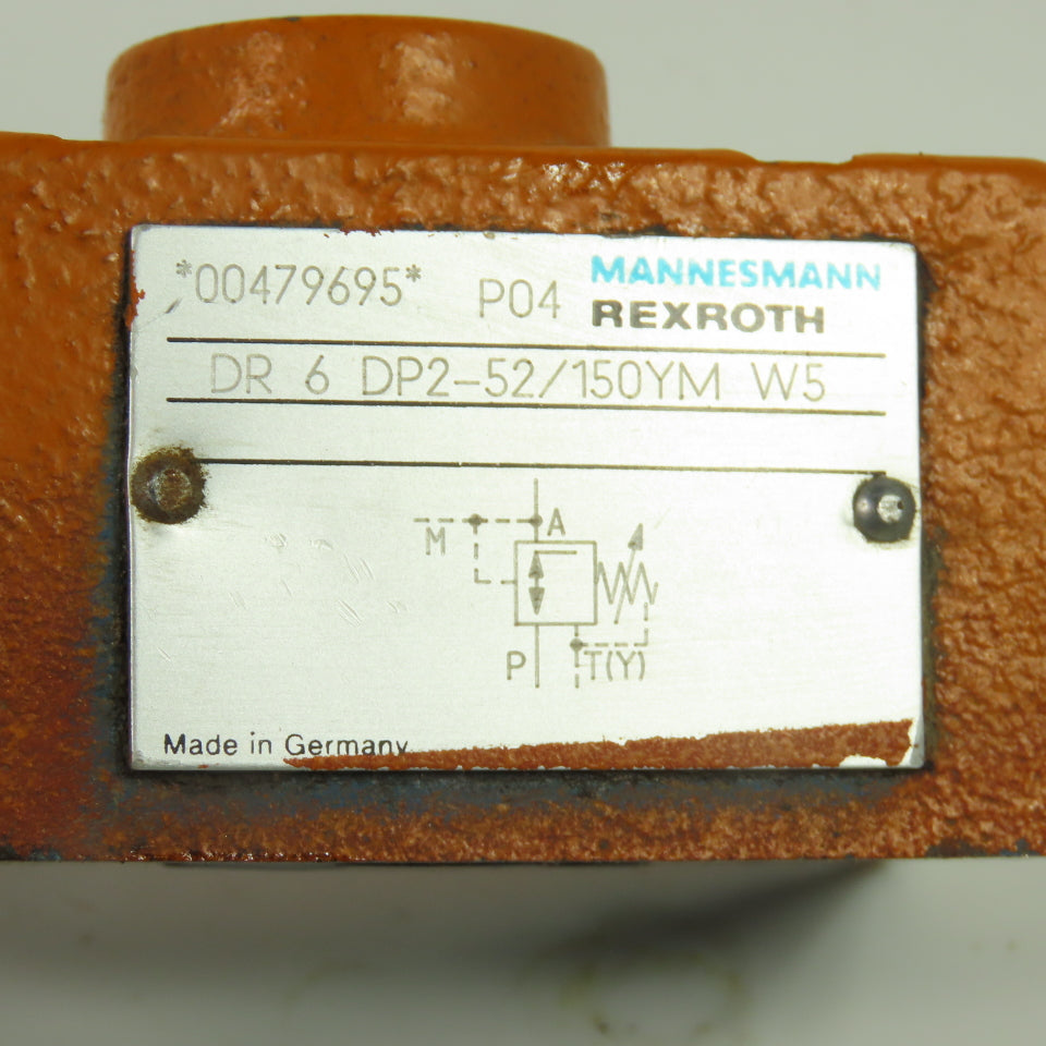Mannesmann Rexroth DR 6 DP2-52/150YM W5 Hydraulic Pressure Relief Valve 150 Bar