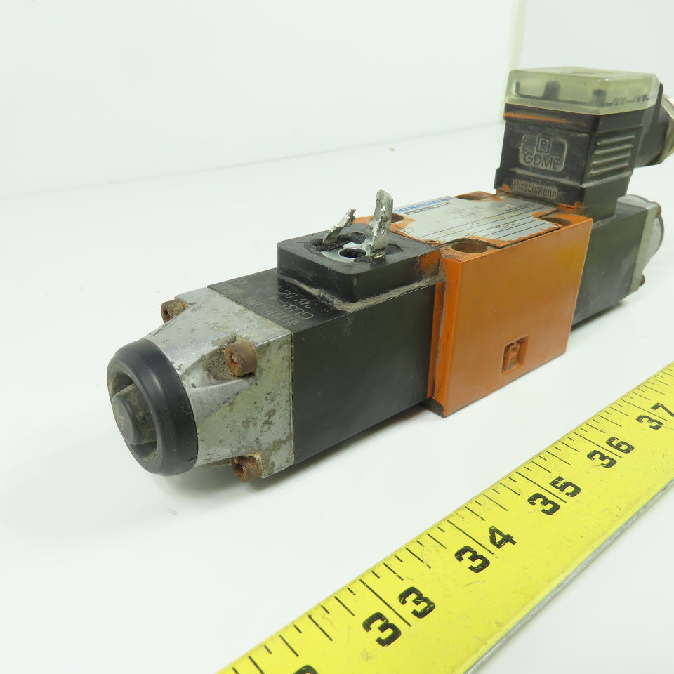 Mannesmann Rexroth 4WE 6 W53/A Dual Solenoid Hydraulic Valve 24VDC (Broken Plug)