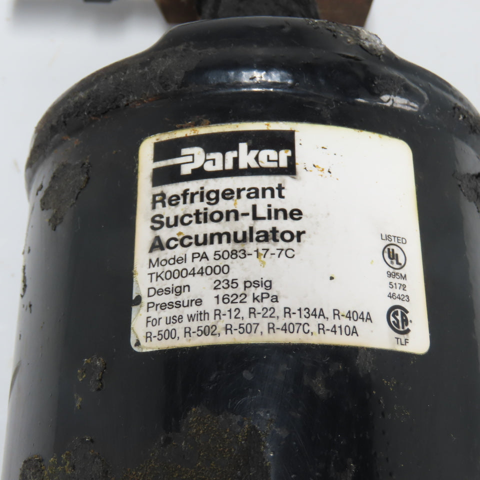 Parker TK00044000 PA 5083-17-7C Suction Line Accumulator 235 PSIG for R22/R134a