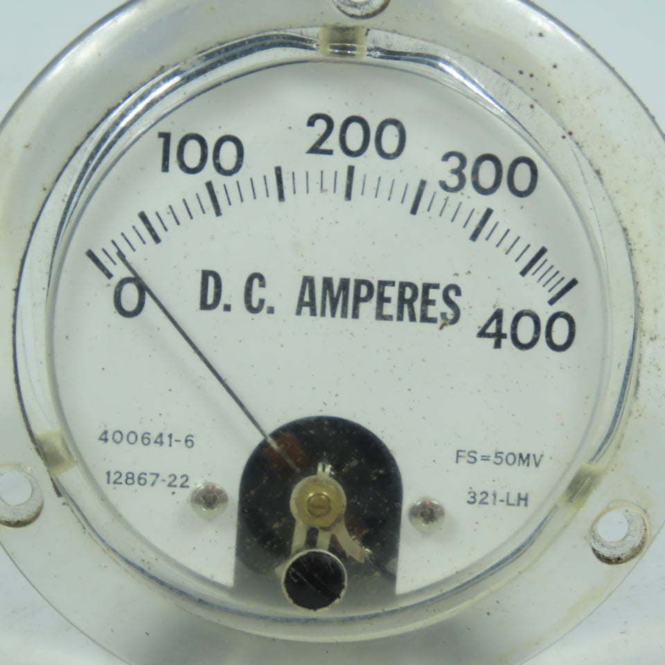 Hobart 12867-22 400641-6 DC Amperes Panel Meter 0-400A 50MV