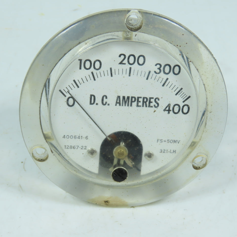 Hobart 12867-22 400641-6 DC Amperes Panel Meter 0-400A 50MV