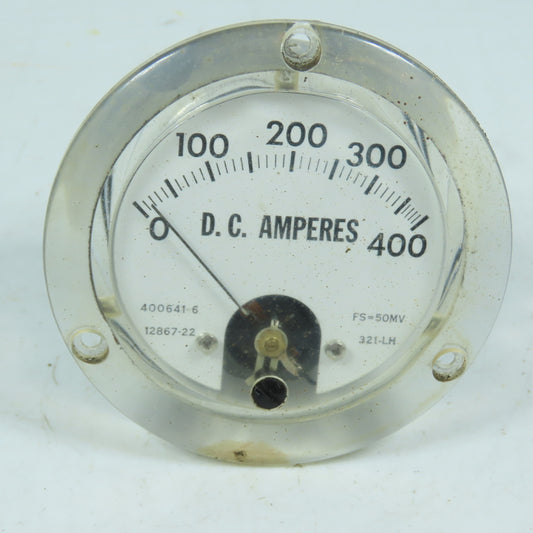 Hobart 12867-22 400641-6 DC Amperes Panel Meter 0-400A 50MV