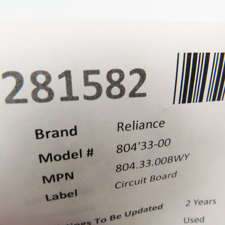 Reliance 804.33.00BWY 804'33-00 Circuit Board