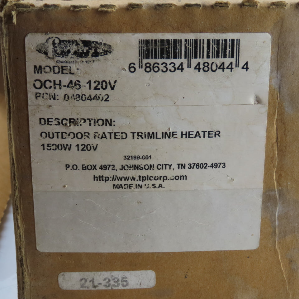 Fostoria 04804402 OCH-46-120V Outdoor Trimline Heater 1500W 120V