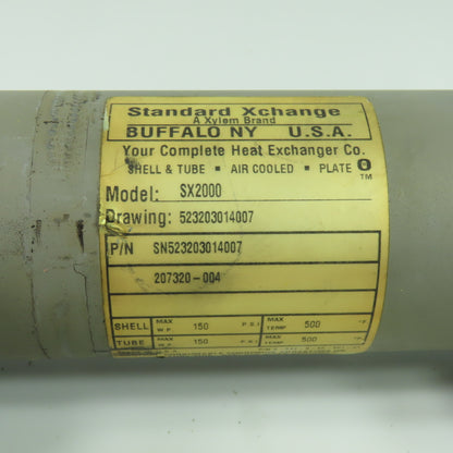 Xylem Standard Xchange SN523203014007 SX2000 Heat Exchanger 150 PSI 500°F