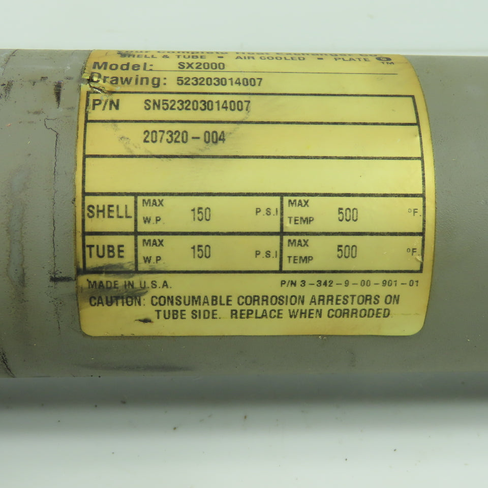 Xylem Standard Xchange SN523203014007 SX2000 Heat Exchanger 150 PSI 500°F