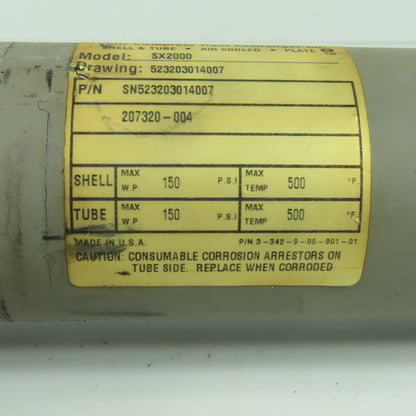 Xylem Standard Xchange SN523203014007 SX2000 Heat Exchanger 150 PSI 500°F