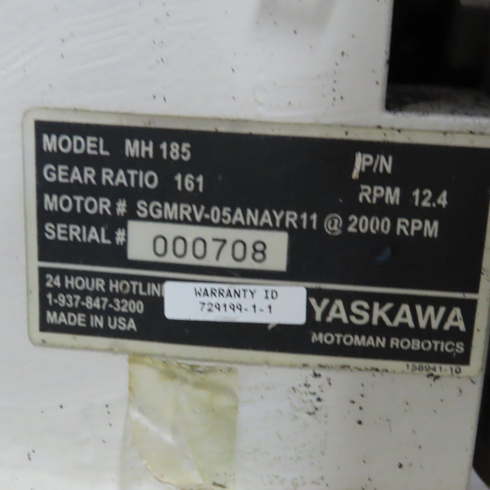 Yaskawa MH 185 Rotary Headstock Fixture Positioner 161:1 Ratio 200V .045kW