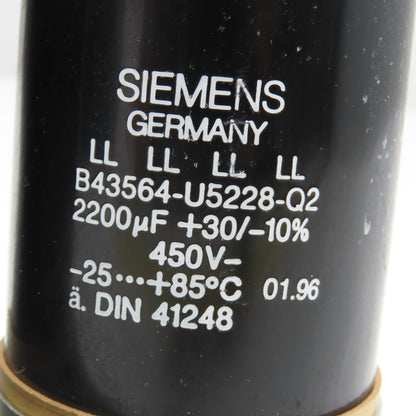 Siemens B43564-U5228-Q2 2200uF +30/-10% 450V Capacitors Lot Of 2