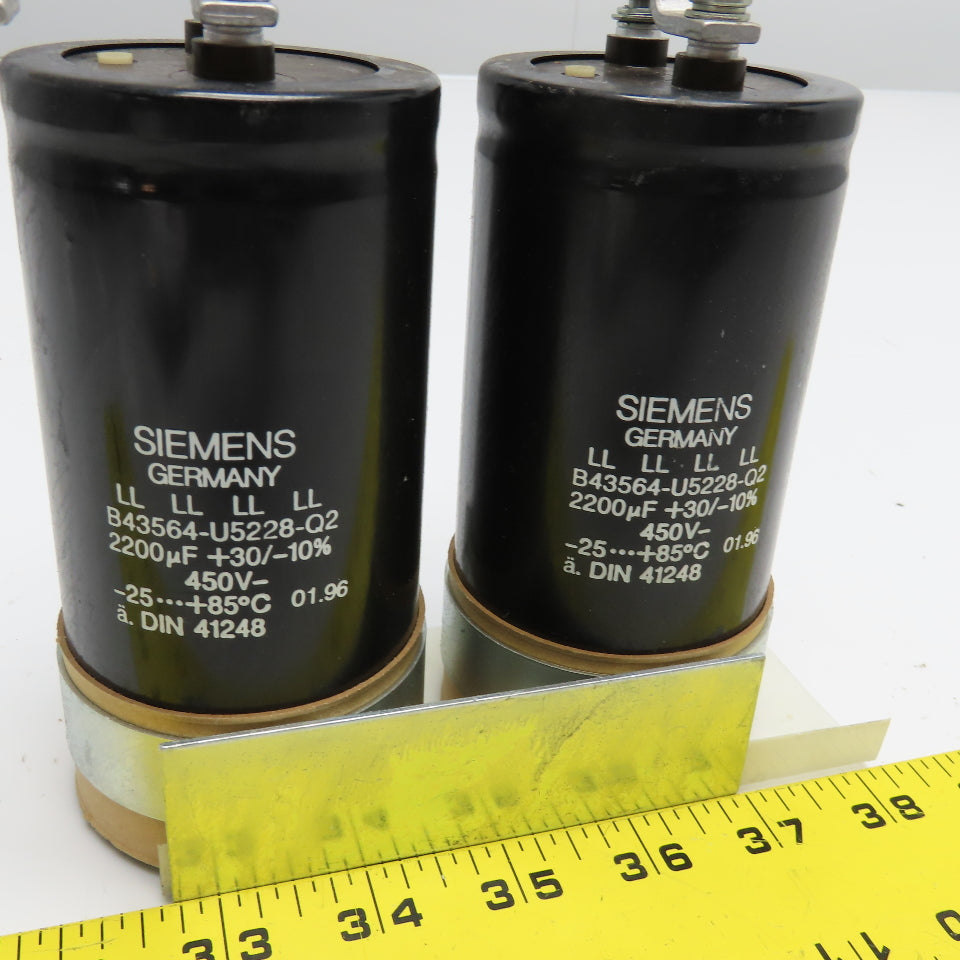 Siemens B43564-U5228-Q2 2200uF +30/-10% 450V Capacitors Lot Of 2