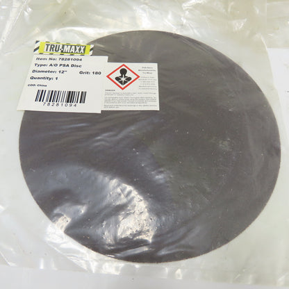 TRU-MAXX 78281094 12" 180 Grit A/O PSA Sanding Disc Lot Of 37