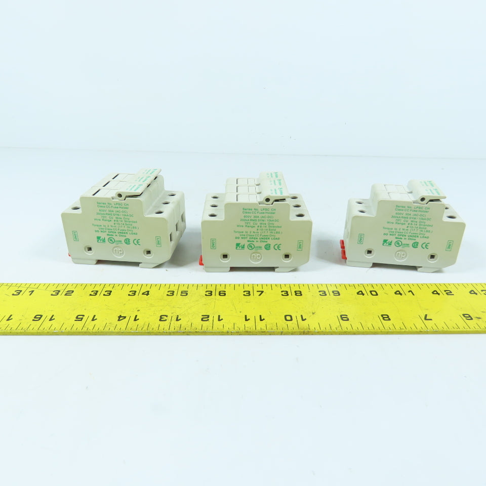 Littelfuse LPSC CH (2) 3-Pole (1) 2-Pole Class CC Fuse Holder 600V 30A DIN Rail