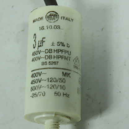 Ducati Energia 416.10.03.64 16.10.03 3uF 450VAC Motor Run Capacitor Stud Mount