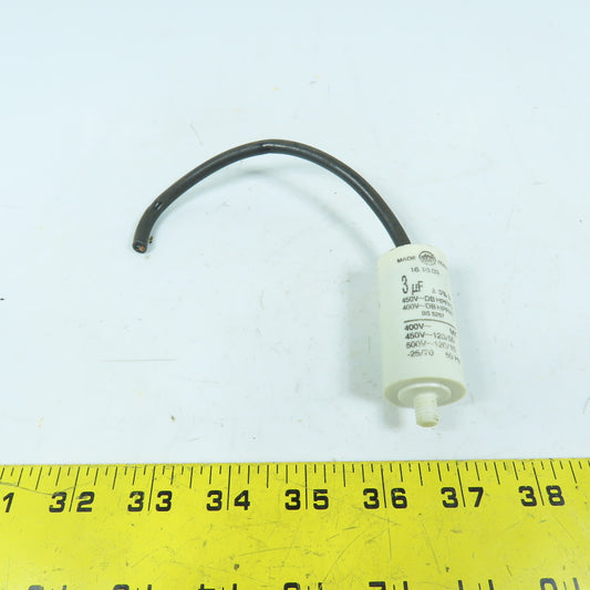Ducati Energia 416.10.03.64 16.10.03 3uF 450VAC Motor Run Capacitor Stud Mount