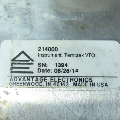 Temptek 493066 214000 VTO Instrument Temperature Control Panel Display 50-400F