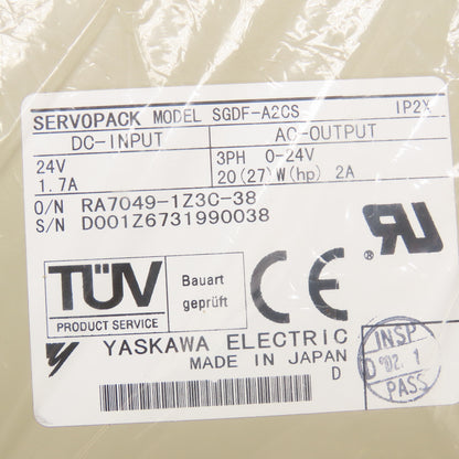 Yaskawa SGDF-A2CS Servopak 24VDC Input 3Ph 0-24VAC Output AC Servo Drive