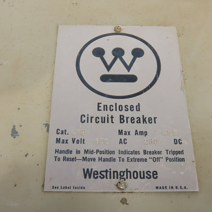 Westinghouse CNB 800A Circuit Breaker Safety Disconnect Switch 600VAC 250VDC