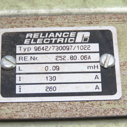 Reliance 252.80.06A 0.09mH 130/260A Line Reactor Choke