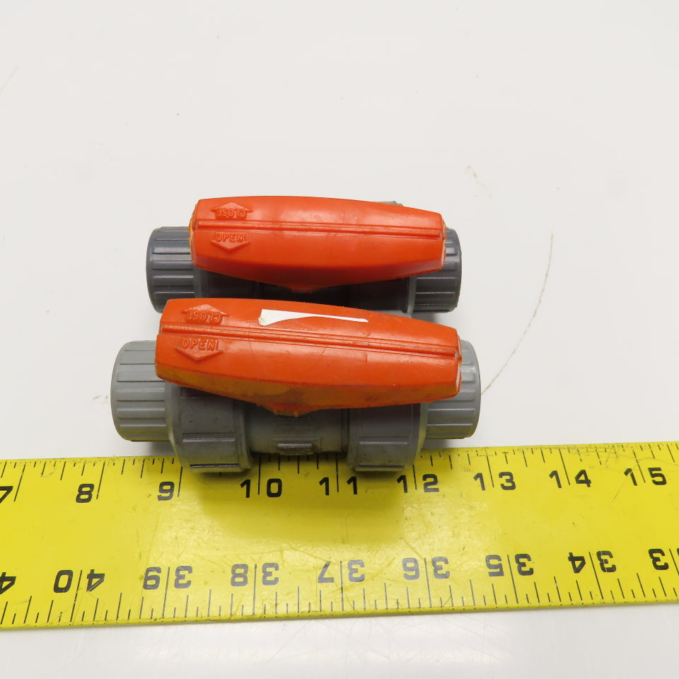 NIBCO Chemtrol 1/2" Slip Socket Sch 80 PVC Flow Control Valve 150PSI Lot Of 2
