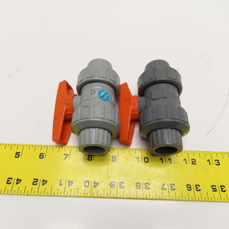 NIBCO Chemtrol 1/2" Slip Socket Sch 80 PVC Flow Control Valve 150PSI Lot Of 2