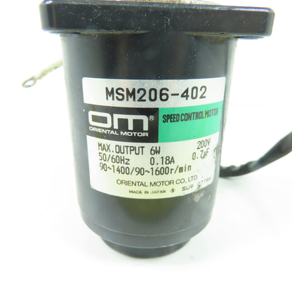 Oriental Motor MSM206-402 Speed Control Motor 6W 200V 90-1600RPM