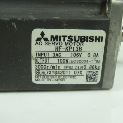 Mitsubishi HF-KP13B AC Servo Motor 100W 106V 3000RPM