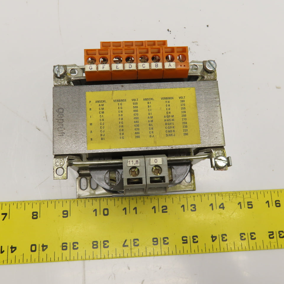 Rathgeber Type ET 160 200-280/380-550V Pri 200/470VA Transformer 11,8 VAC Sec
