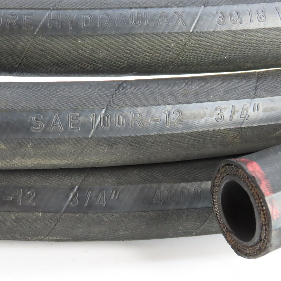 Hydraulax SAE 100R-12 3/4" ID x 30' Long Hydraulic Hose 4000 PSI 4-Spiral Wire