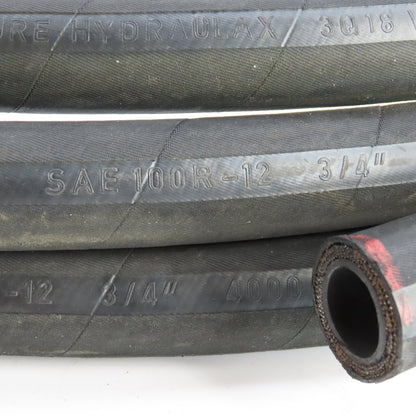Hydraulax SAE 100R-12 3/4" ID x 30' Long Hydraulic Hose 4000 PSI 4-Spiral Wire