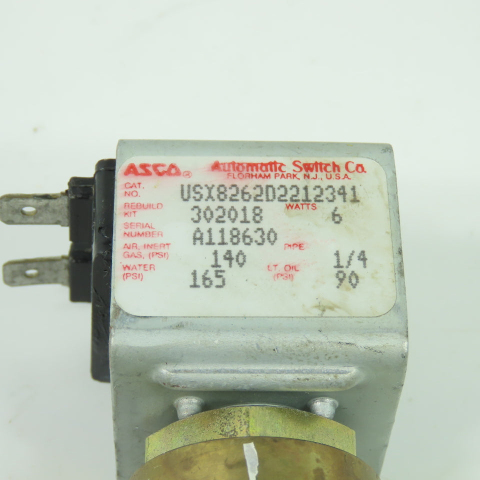 Asco USX8262D2212341 2-Way Solenoid Valve 1/4" Pipe 120V