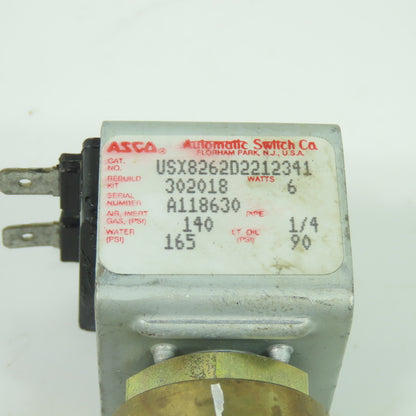 Asco USX8262D2212341 2-Way Solenoid Valve 1/4" Pipe 120V