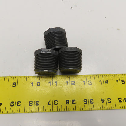 Colonial 1" NPT Sch 80 PVC Hex Plug Lot Of 3
